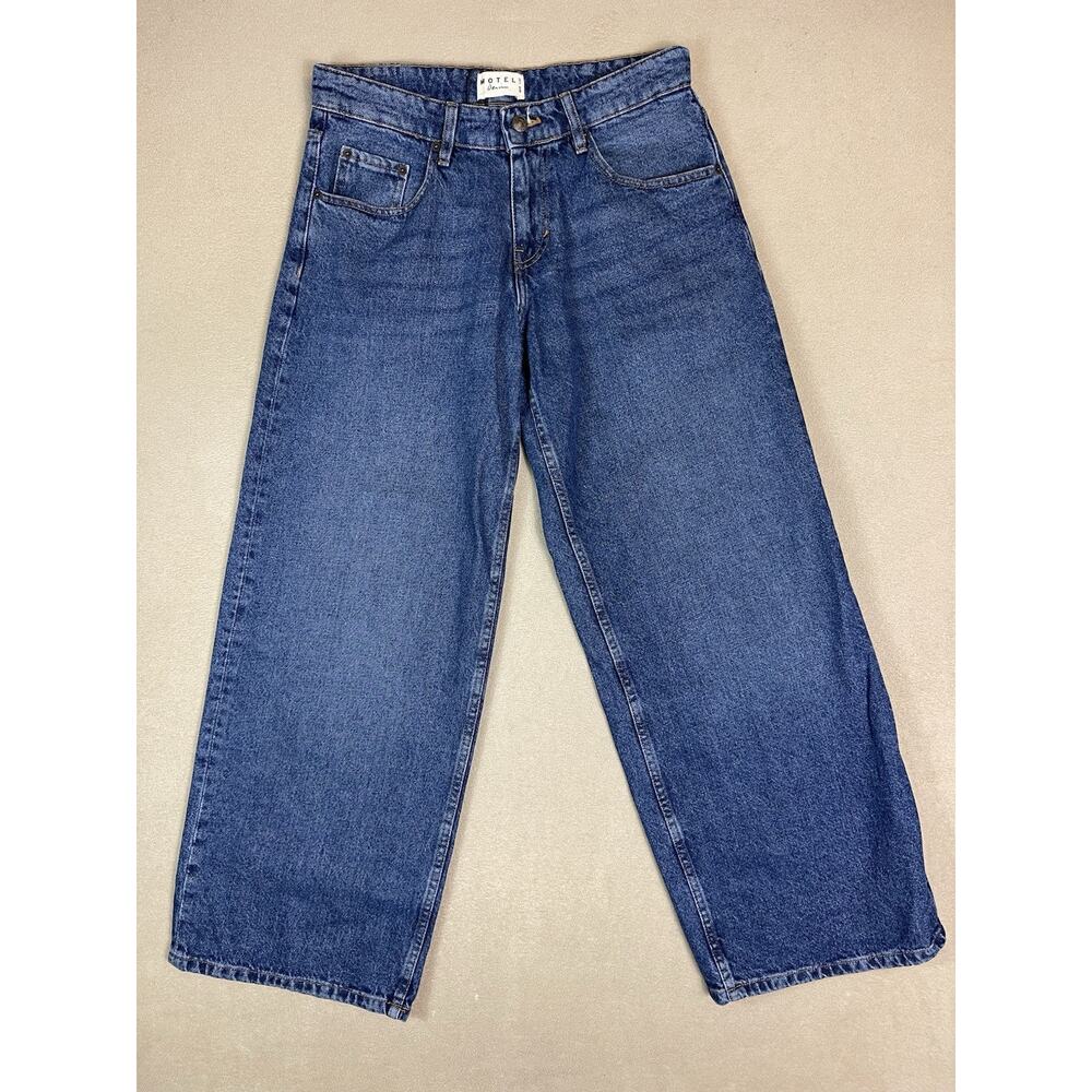 Motel Denim Jeans Womens 28x32 Blue Straight Wide Leg Mid Rise Relaxed‎ Fit
